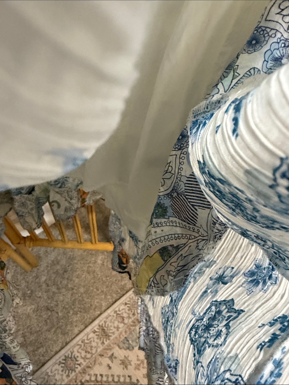 easel Blue Floral & Patchwork Tiered Mini Dress - Picture 4 of 9